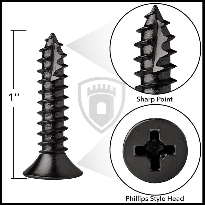 CAULDHAM Store Oil Rubbed Bronze Wood Screws #9 x 1 Inch for Door Hinges - 25 Pack - Image 4